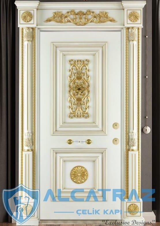 Altın Varak İşlemeli Lüks Klasik Çelik Kapı İndirimli Çelik Kapı Modelleri Özel Tasarım Çelik Kapı Alcatraz