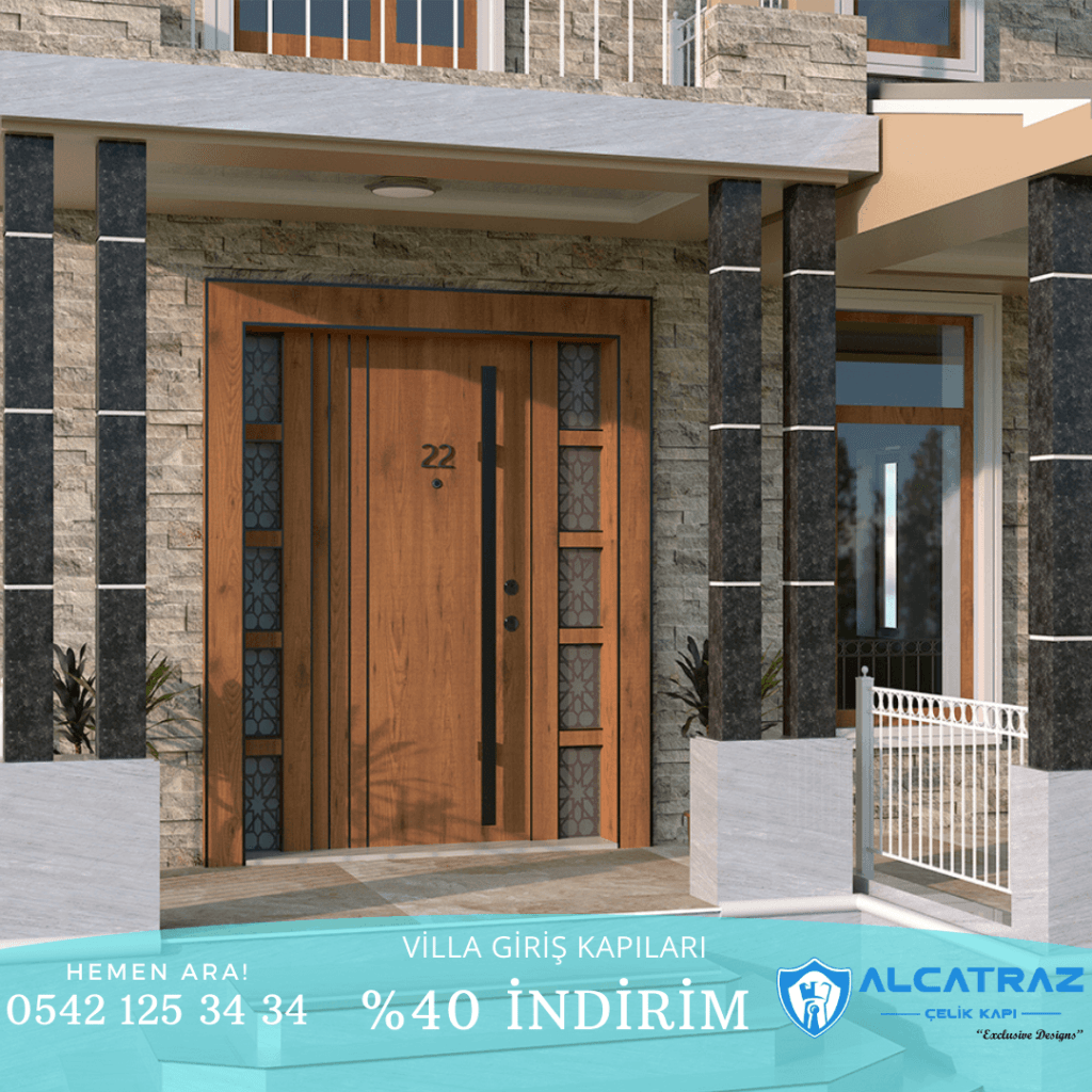 Bodrum Villa Kapısı Modelleri İndirimli Villa Kapıları Özel Tasarım Villa Giriş Kapısı Modelleri Villa Kapıları Alcatraz Çelik Kapı 1