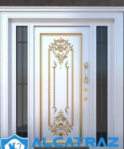 altın varak İşlemeli dış kapı villa giriş kapısı Çelik kapı