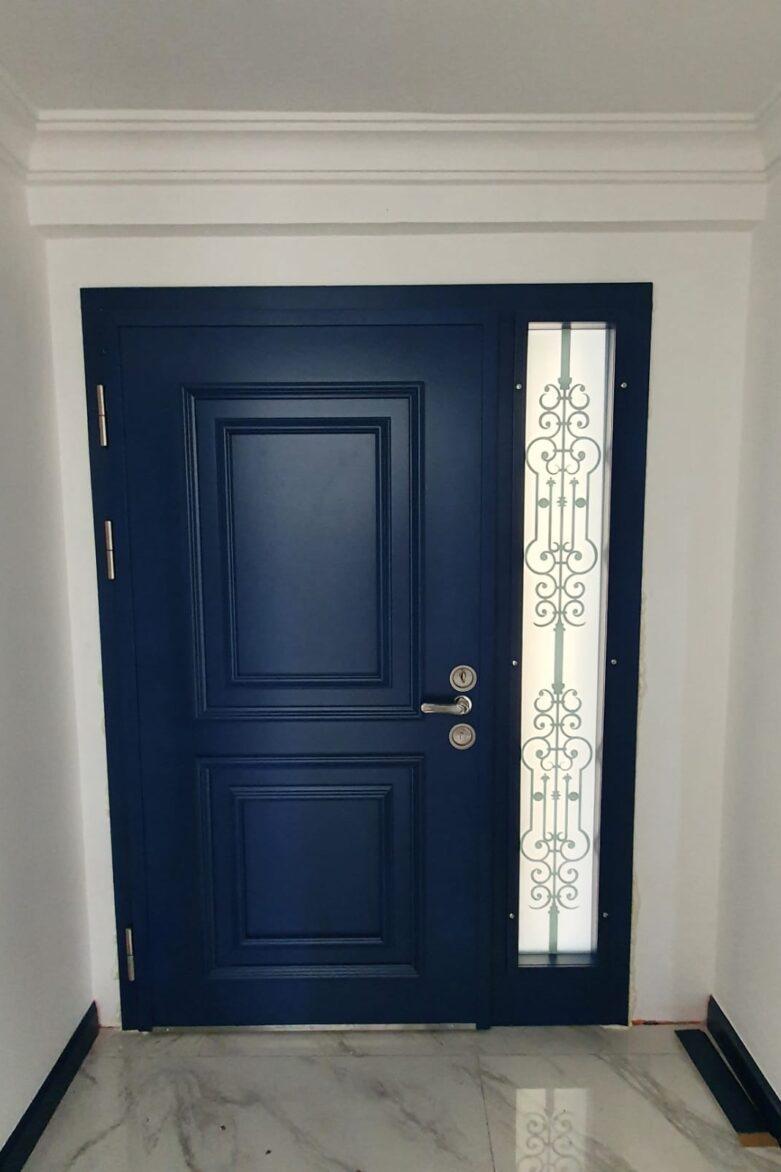 Mavi Villa Kapısı Çelik Kapı Villa Giriş Kapısı