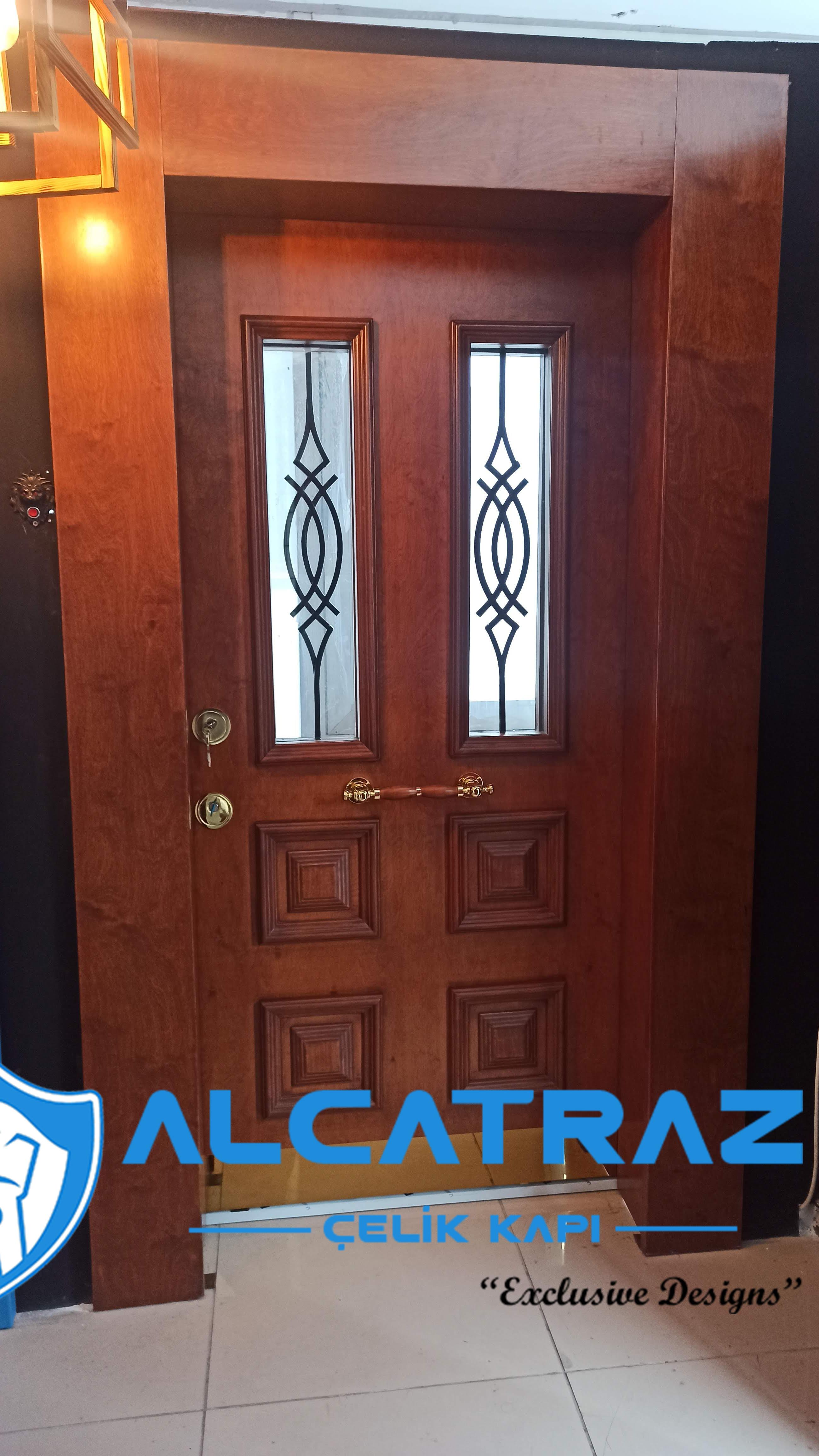 camlı Çelik Kapı Villa Kapısı Klasik Özel Tasarım Kompozit Çelik Kapı Modelleri Alcatraz Çelik Kapı