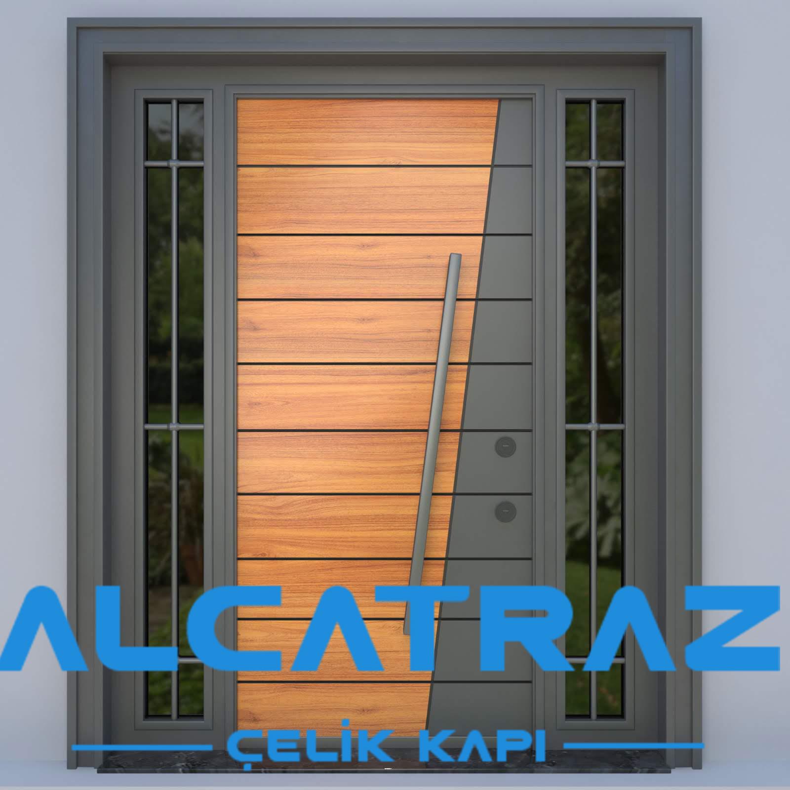 modern camlı Çelik Kapı Villa Kapısı Klasik Özel Tasarım Kompozit Çelik Kapı Modelleri Alcatraz Çelik Kapı