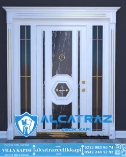 Beyaz Lüks Modern Dış Kapı Villa Kapısı AVK-166 8 Villa Kapısı Modelleri Villa Giriş Kapısı Kompozit Çelik Kapı Alcatraz Villa Kapısı Haustüren SteelDoors (18)
